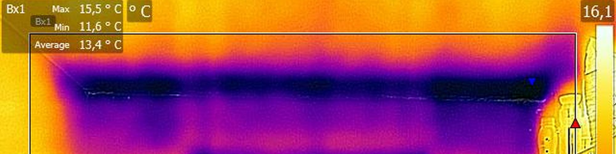 Wärmebildaufnahme Wärmebrücke Zimmerdecke